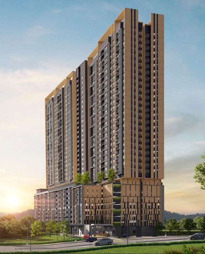 D'Evia Residences building facade in Kwasa Damansara