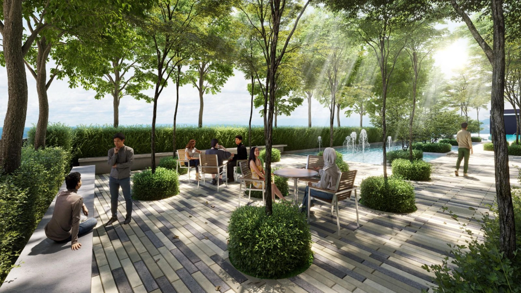 Landscaped garden at D'Evia Residences