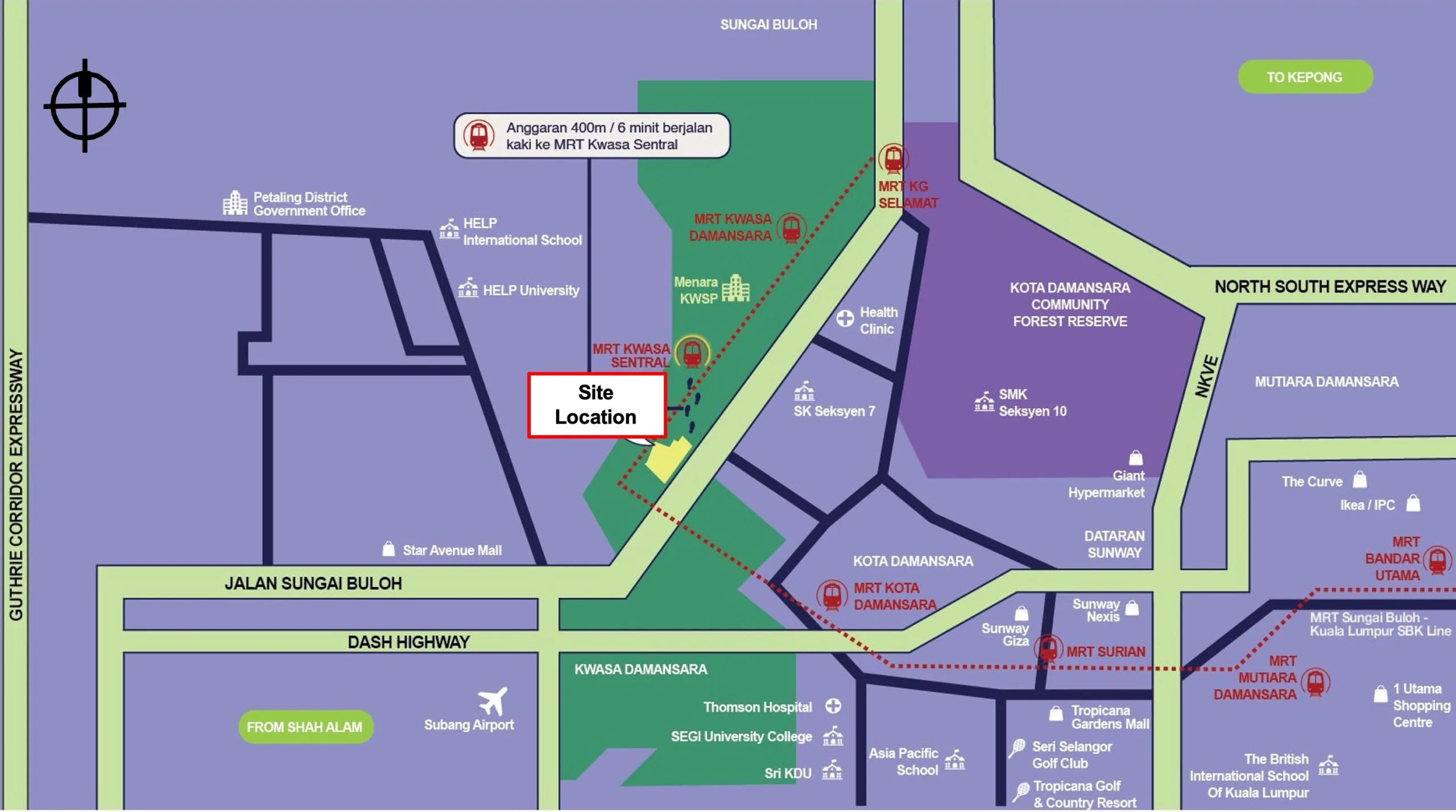 D'Evia Residences location map showing nearby MRT and amenities